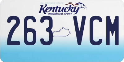 KY license plate 263VCM
