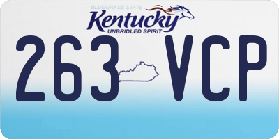 KY license plate 263VCP