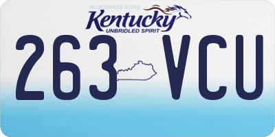 KY license plate 263VCU