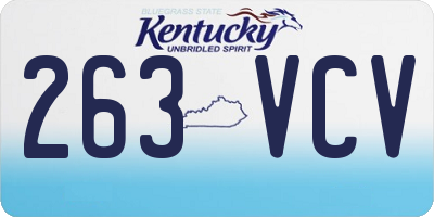 KY license plate 263VCV