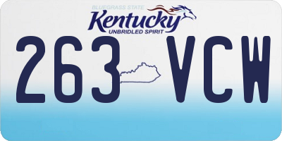 KY license plate 263VCW