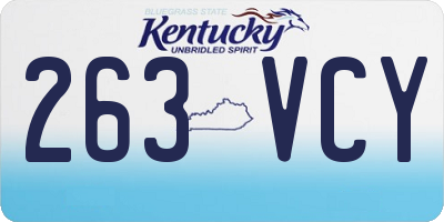 KY license plate 263VCY