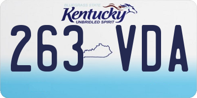 KY license plate 263VDA