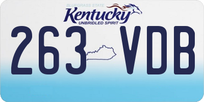 KY license plate 263VDB