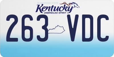 KY license plate 263VDC