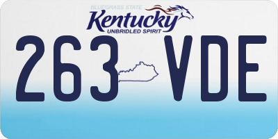 KY license plate 263VDE