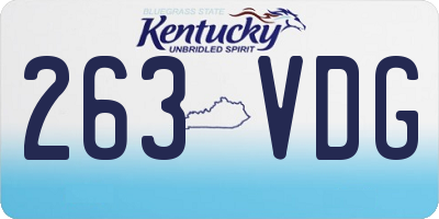 KY license plate 263VDG