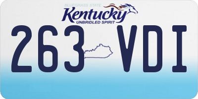 KY license plate 263VDI