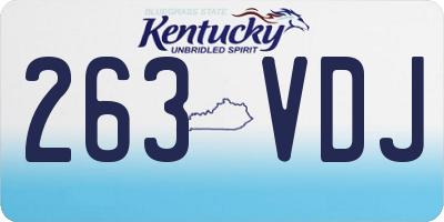 KY license plate 263VDJ