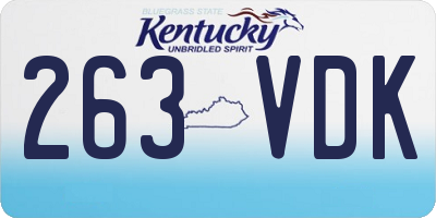 KY license plate 263VDK