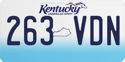KY license plate 263VDN