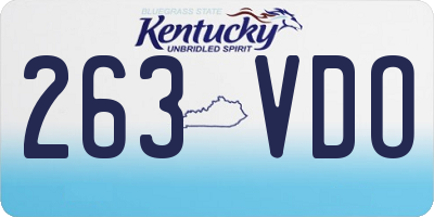 KY license plate 263VDO