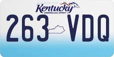 KY license plate 263VDQ