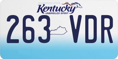 KY license plate 263VDR