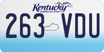 KY license plate 263VDU