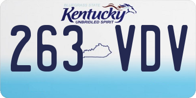 KY license plate 263VDV