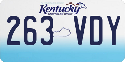 KY license plate 263VDY