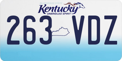KY license plate 263VDZ