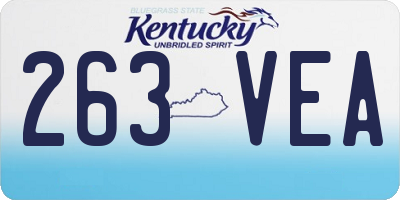 KY license plate 263VEA