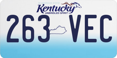 KY license plate 263VEC