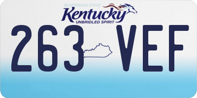 KY license plate 263VEF