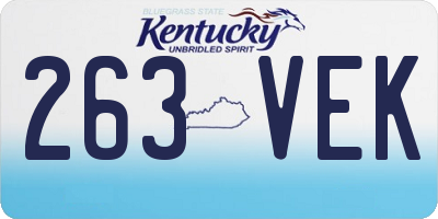 KY license plate 263VEK