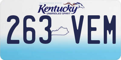KY license plate 263VEM