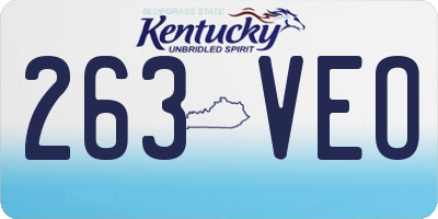 KY license plate 263VEO