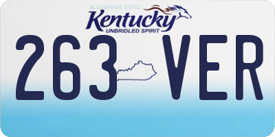KY license plate 263VER