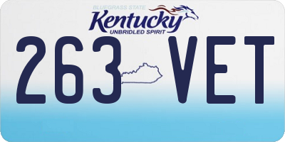 KY license plate 263VET