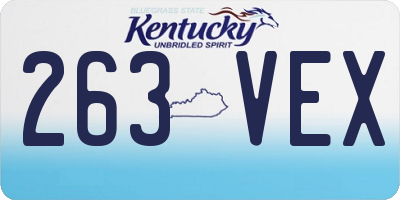 KY license plate 263VEX