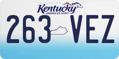 KY license plate 263VEZ