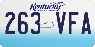 KY license plate 263VFA