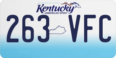 KY license plate 263VFC