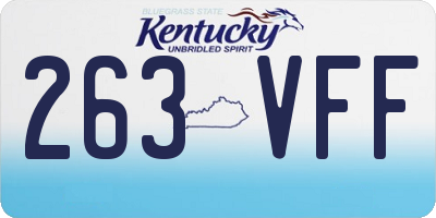 KY license plate 263VFF