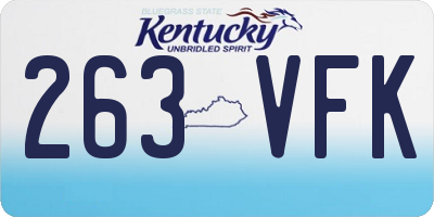 KY license plate 263VFK