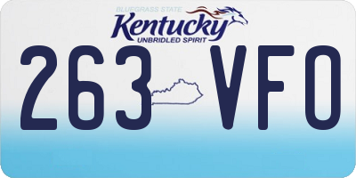 KY license plate 263VFO