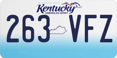 KY license plate 263VFZ