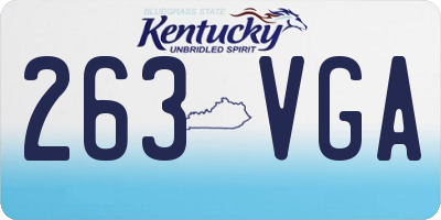 KY license plate 263VGA