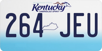 KY license plate 264JEU