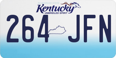 KY license plate 264JFN