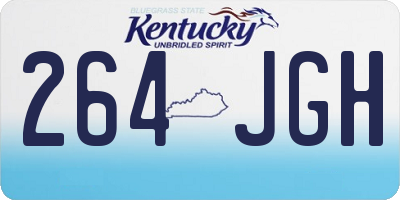 KY license plate 264JGH