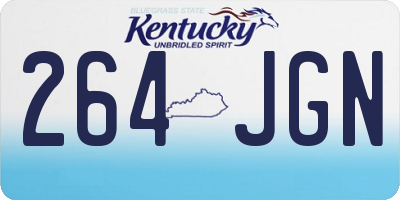 KY license plate 264JGN