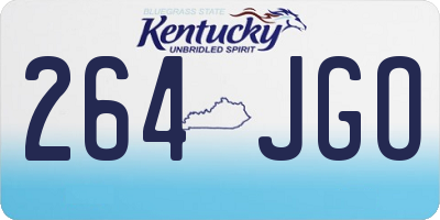 KY license plate 264JGO