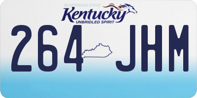 KY license plate 264JHM