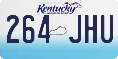 KY license plate 264JHU