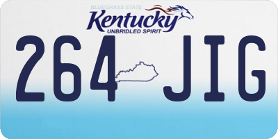 KY license plate 264JIG