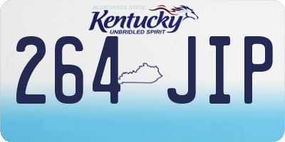 KY license plate 264JIP
