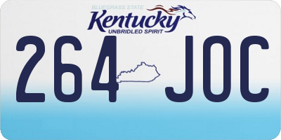 KY license plate 264JOC
