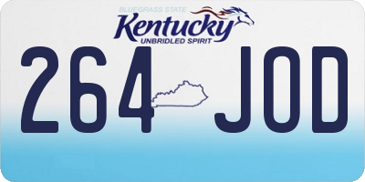 KY license plate 264JOD